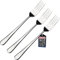 Forks Kadax realizzati in acciaio inossidabile, set da 3 -sere, set di forchette d'argento, forchette da tavolo con bordi arrotondati, menu, uomini, (L: 20 cm, argento)