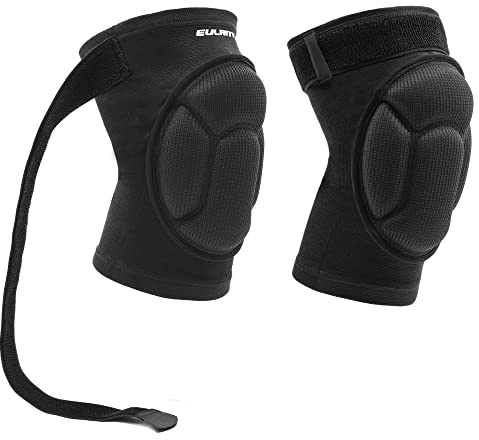 EULANT Genouillère Volley Ball Éponge Protege Genoux Travaux Genouillère Danse Protection Genoux avec Bande de Fixation élastique pour Skate vtt Airsoft Snowboard Football Travail Yoga,M