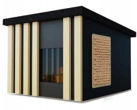 QLS Nichoir pour chat 56 x 47 cm - Pour l'extérieur - Résistant à l'hiver - Isolé - En bois - Sécurité - Confort XXL