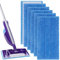 Vicloon Mop Pads for Flash Powermop, 6 Pack Reusable Microfiber Mop Pads, Microfiber Mop Cloth, Microfiber Replacement Mop Pads Cleaing Pads Suitable for Most Wet and Dry Mops - Blue