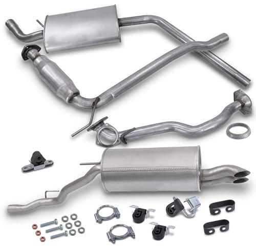BESTPRICE ATP Auspuff Schalldämpfer Set 1x Hosenrohr, 1x Vorschalldämpfer, 1x