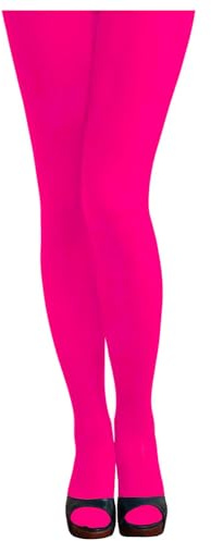 Oblique Unique® Sexy Neon Strumpfhose für Damen Frauen Mädchen 80s 80er 90s 90er Jahre Motto Party Fasching Karneval Kostüm Accessoire