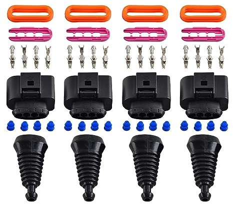 JSLER 1/4 Set Zündspule Kabelbaum Stecker Stecker Reparatur Kit Passend for Audi A4 A6 A8 Passend for VW Auto Spule am Stecker Ersatz 1J0998724 (Color : 4Pcs)