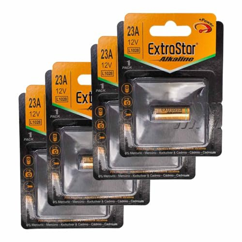 A2ZWORLD Batería Pila Pila Batería Batería L1028 12V 23A Super Alcalina, Compatible con Duracell MN21 LRV08 V23GA 8LR932 LR23A (4)