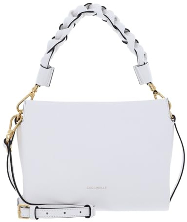 Coccinelle Boheme Grana Double Crossbody Double Grainy Leather Bril. Wh/Cela. Gr