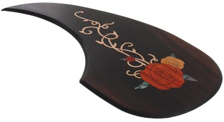 Rossholz Gitarren Schlagbrett für Folk Akustikgitarren, Stoßschutz | Holz Ausführung, Einfache Struktur, Kreative Optik mit Einlegearbeit, Selbstklebende Montage