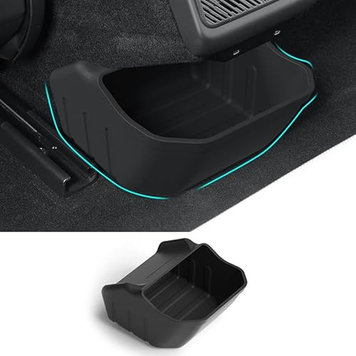 TOPABYTE Organisateur de Console Centrale Arrière pour Tesla Model 3 Highland 2025 2024 Boîte de Rangement de Siège Arrière en Silicone la plus Récente Bac Central Arrière Siège de 2e Rangée