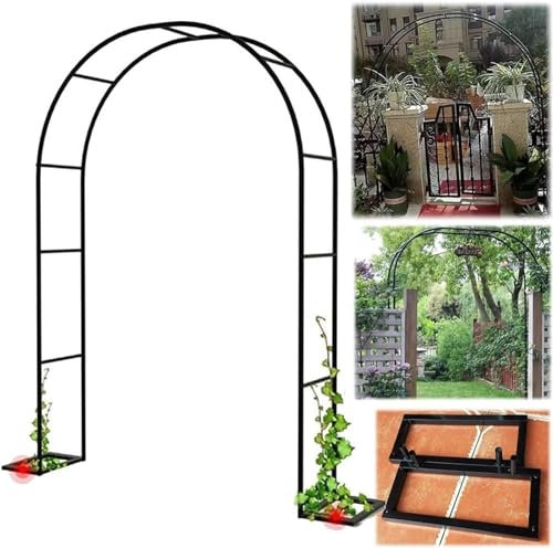 Kanduo Arche Jardin pour Arche de jardin en métal noir, treillis d'arc de jardin for Support de plantes grimpantes, arche métallique décorative for jardin, mariage en plein air Arche de gazebo de jard