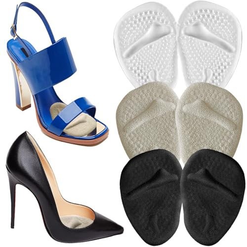 Misorita Cuscinetti per pianta del piede con fermi, inserti per tacco alto, cambio peso, cuscinetti per il metatarso, inserti per scarpe da donna