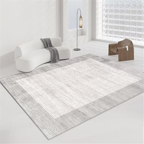 ROSURUG Teppich Für Wohnzimmer Schmutzfangmatte Waschbar Weicher und bequemer Teppich Heimdekorationszubehör für Wohn- und Schlafzimmer Teppich Hell(Grau 60X90cm)