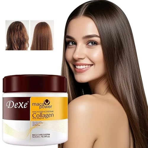 Maca Power Hair Collagen Behandlung Natürliche Arganöl Haar Maske Tief konditionierend für trockenes beschädigtes Haar Alle Haartypen 16.9 Oz 500ml