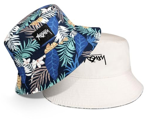 AYPOW Fischerhut Beideseitig Tragen XXL Unisex, Modisch Große Größe Breite Krempe Baumwolle Bucket Hat, Leicht Faltbar Outdoor Sonnenhut Angelhüte Eimerhut Freizeithut Sommermütze, Herren Damen 54-65