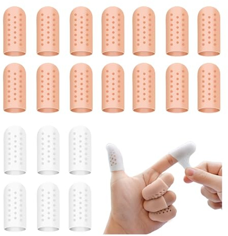 Chsukozic 20 Stück Fingerlinge Silikon, Fingerkuppenschutz Fingerschutz Silikon Daumenschutz Rissige Fingerkuppen Gegen Finger Knibbeln für Fingerschutz Bei Verletzung
