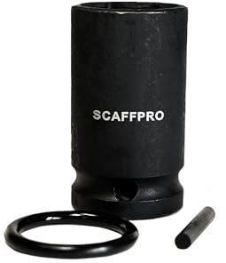SCAFFPRO 21mm Bi-Hex Scaffolding Impact Socket 1/2 with O-Ring & Pin Scaffolders Deep Scaffold Socket Chrome Molybdenum Steel Engineered 12 Sided Fitment Provides a Secure Grip