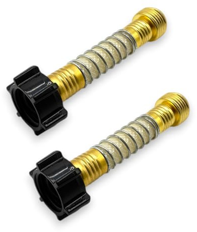 M&M Smartek 2x Gartenschlauch-Verbinder 3/4 Zoll mit Knickschutz | Messingverbinder mit Spiralfeder und O-Ring schützt vor Knicken; passend für 3/4-Zoll-Gartenschläuche und Kupplungssysteme.