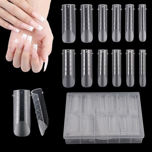 120 Pezzi Unghie Finte Nail System Dual Nail Form, Forme Doppie per Unghie