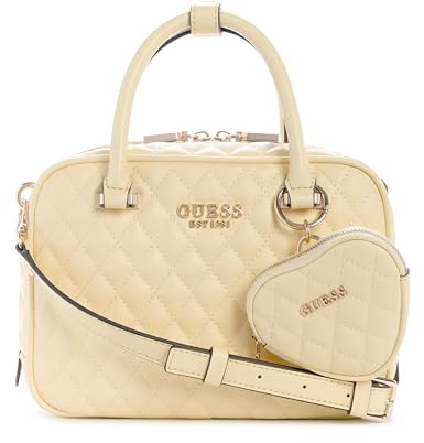 GUESS Handtasche Umhängetasche Atabey Box Satchel Yellow hellgelb