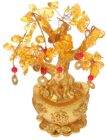 HJMMHX Ornamento per Albero dei Soldi Decorazioni per la casa da Tavolo in Cristallo Fortuna Albero dei Soldi Decorazione da Tavolo Ornamento in Stile Cinese