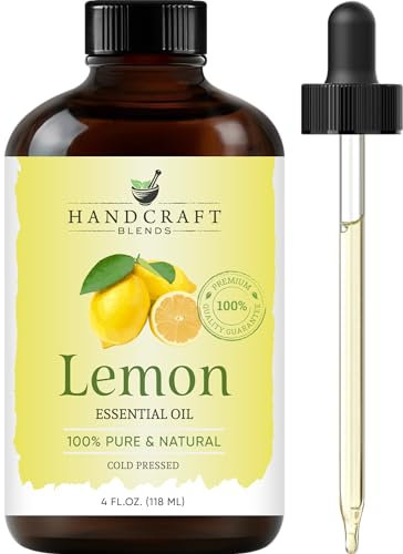 Handcraft Blends Lemon Essential Oil - Huge 118 ml - 100% Pure and Natural - Premium Grade with Glass Dropper