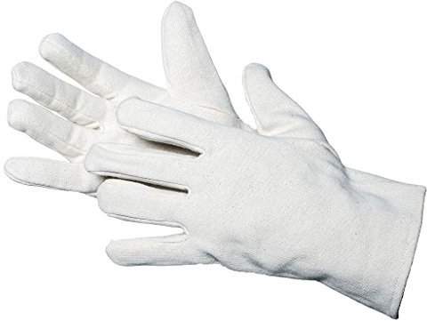Jah Baumwollhandschuh Interlock doppellagig, natur – extra stark & waschbar – für Umzug, Lager & Handwerk