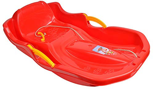 MARMAT Schlitten Kinderschlitten BOB MINIBOB Kunststoff Rodel UFO 5 Farben (Rot)