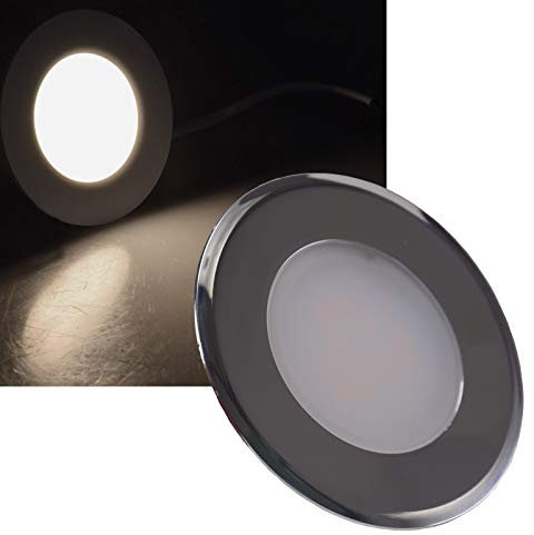 ChiliTec LED Einbauleuchte Treppenlicht - Stufenleicht für Unterputz Dosen - 2Watt 150Lumen - für 60mm UP-Dosen - 230V Stufenbeleuchtung 10er Set Weiß
