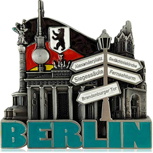Metall-Magnet BERLIN | typisches Hauptstadt Souvenir | Kühlschrankmagnet | Designed in Germany