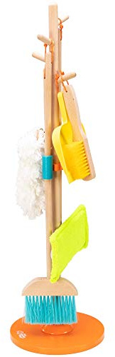 Fat Brain Toys Sweep, Scrub, and Shine Cleaning Set - Wooden Pretend Play Set, Ages 3+