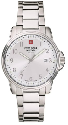 Swiss Alpine Military Herren Uhr Analog Quarz 7011.1132SAM Edelstahl