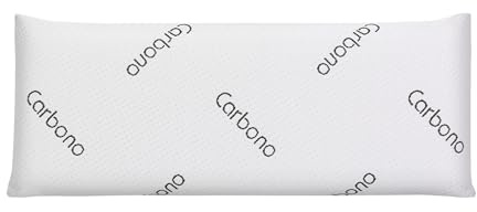 Moonia | Almohada Viscoelástica Negra Perforada de Carbono | Efecto Anti-estrés | Elimina los olores | Reduce la oxidación | Almohada Cervical | Almohada viscoelástica 150 cm | Antiácaros