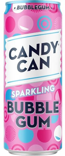 Candy Can, Bubblegum, Fizzy Drink, Nostalgic American Soda Flavours, Sparkling Pop Single Can (1 x 330ml)