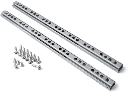 Utdragslist 246 x 17 mm, 1 par, med kullager, längd 246 mm, spårvidd 17 mm, utdragslist med utdragsstopp, utdragslist i galvaniserat stål, utdragslistset