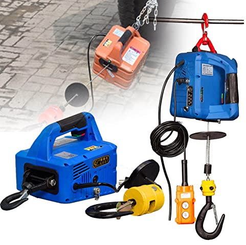 LMYYDES Treuil électrique portatif Palan électrique de Traction de Levage Palan électrique Charge de guindeau 500KG 60M 3 en 1 Télécommande Filaire et sans Fil