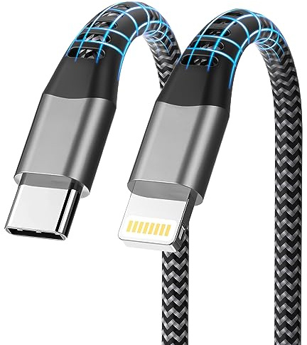 AINPOW Câble iPhone USB C 2M[Certifié MFi], Câble USB C vers Lightning Cable Chargeur iPhone Rapide Nylon Câble USB C Lightning USB C Cordon Fil pour iPhone 14 Pro Max 13 12 Mini 11 XS XR SE 8
