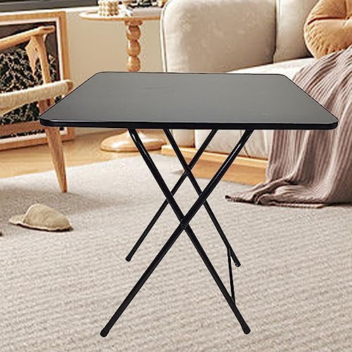Shienfir Zusammenklappbarer Esstisch, quadratisch, massives MDF, 4 Personen, schwarz, für drinnen und draußen, Camping, Picknick und Party