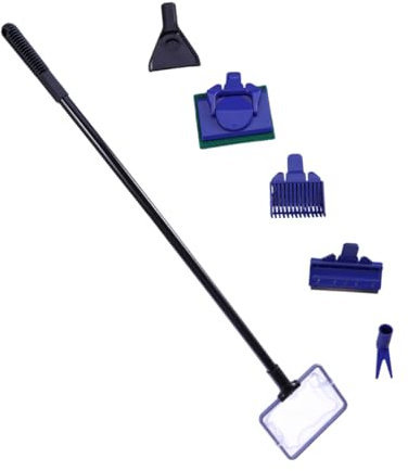 FOMIYES 5 1 Algenschaber Für Glasaquarien Reinigung Langen Griff Schüssel Wartungsset Für Aquarien Fischglas Aus Glas Aquarium Fischnetz