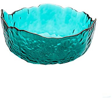 Schüsseln für die Küche, Glasschüsseln, unregelmäßige Schüssel, Geschirrzubehör, Glod-Inlay-Kante, Hammerglas-Salatschüssel, mehrfarbige Dessertschüssel, Obstschale für Snacks, Desserts (Farbe: