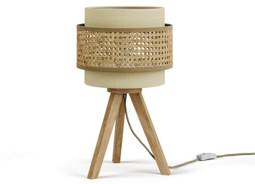 Vicco Tischlampe Morten, Creme, 26 x 45 cm | mit Standfuß, geeignet für E27 Leuchtmittel, einfache Deckenmontage