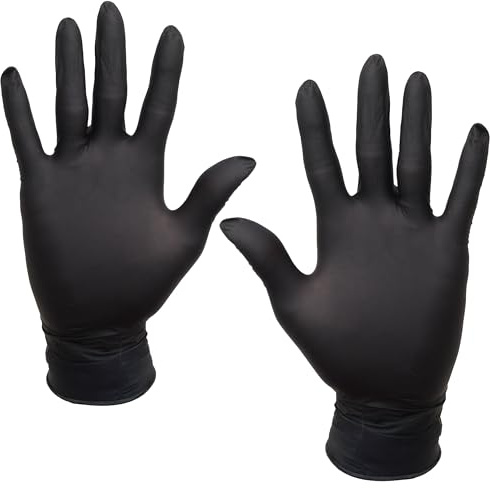 NOVECRAFTO Disposable Nitrile Gloves Small - Pack of 2 Boxes (100 Pcs Each) - Powder Free and Latex Free Black Multipurpose Disposable Gloves - Versatile Use for Cooking, Cleaning, Beauty ect.