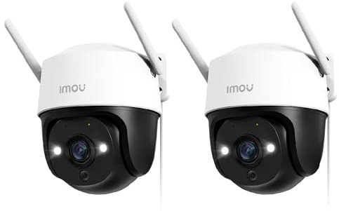 Imou 3K Security Camera Outdoor with AI Human/Vehicle Detection, 360° PTZ WiFi Home IP CCTV Camera Wireless, 5MP Color Night Vision, Auto Tracking, Siren, 2-way Audio, IP66, Works with Alexa, 2PACK