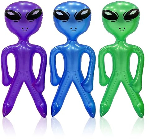 SAIIURV 3 Stück Alien aufblasbar 45 CM Halloween Alien aufblasbar, Alien Partydekorationen, Alien Ballon, Aliens Aufblasbares Spielzeug für Halloween Alien Party Dekorationen Geburtstag