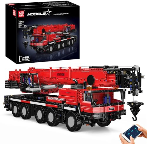 Mould King 17074 MOC Technik Groß für Grove GMK-Kran ferngesteuert Kran LKW Schwerlastkran Klemmbausteine Bausatz mit 8 kraftvollen Motoren Technologie Bausatz Modell(3218+Teile)