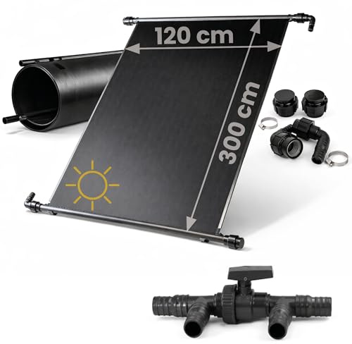 HAF® Lot de 2 panneaux solaires 300 x 120 cm avec tapis solaire à 3 voies | Tapis chauffant pour piscines jusqu'à 40 m³ | Chauffage solaire extensible à volonté | Chauffage de piscine à eau chaude
