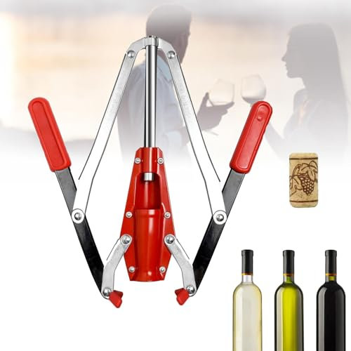 Sacacorchos manual de doble palanca para botellas de vino, selladora manual de botellas de vino, para vino estándar, cerveza belga y corchos de plástico sintético, para elaboración casera de cerveza