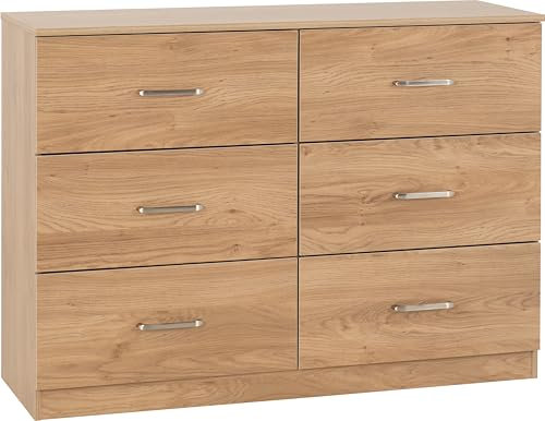 Seconique Dakota 6 Drawer Chest in Oak Effect