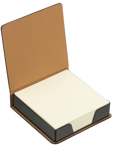 PATIKIL 140 Sheets Leather Sticky Notes Holder, 10in Post Notes Holder Storage Box Desktop Mini Square Case Business Card Holder Memo Pad Organizer for Desk Home Office Notebook, Black
