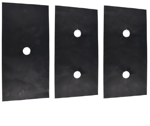 Protection pour plaque de cuisson à gaz 5 trous – Tapis de nettoyage réutilisable en fibre de verre résistant à la chaleur et anti-taches 54 x 27 cm Noir