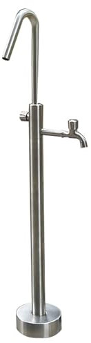 YZWZZXC Zylindrische Garten Wassersäule Aus Edelstahl 304, Standbrunnen Garten, Doppelhahn-Design, Frostschutz und Sonnenschutz, Geeignet für Terrassen(Silver,100cm/39in)