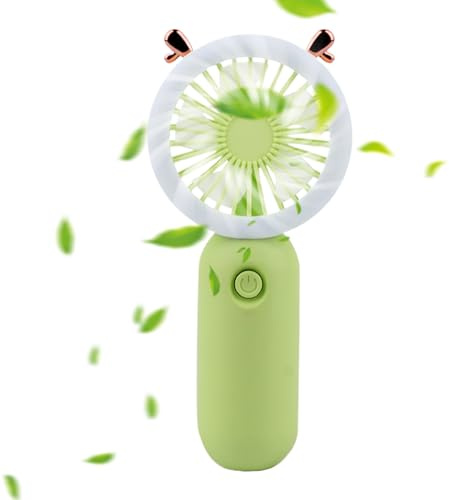 Genérico Ventilador de mano portátil, ventilador de mano recargable | Ventilador eléctrico portátil con luz,USB RECARGable Portable Enfriar Gadget Configuración de 3 velocidades