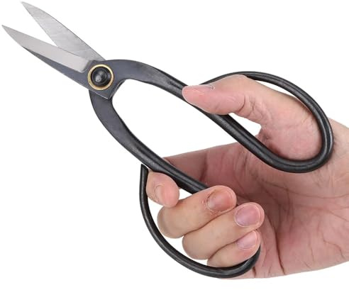 Uadme Bonsai Schere Rostfrei, 200mm Stahl Trimmschere Pflanzen, Traditionelles Bonsai Werkzeug zum Beschneiden von Knospen, Blätter & Äste